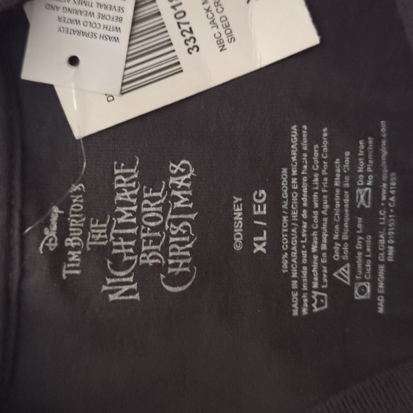 Jack Skellington Gray Metal 2 Nightmare Before Christmas Cotton Crop Tee XL NWT - Picture 4 of 6